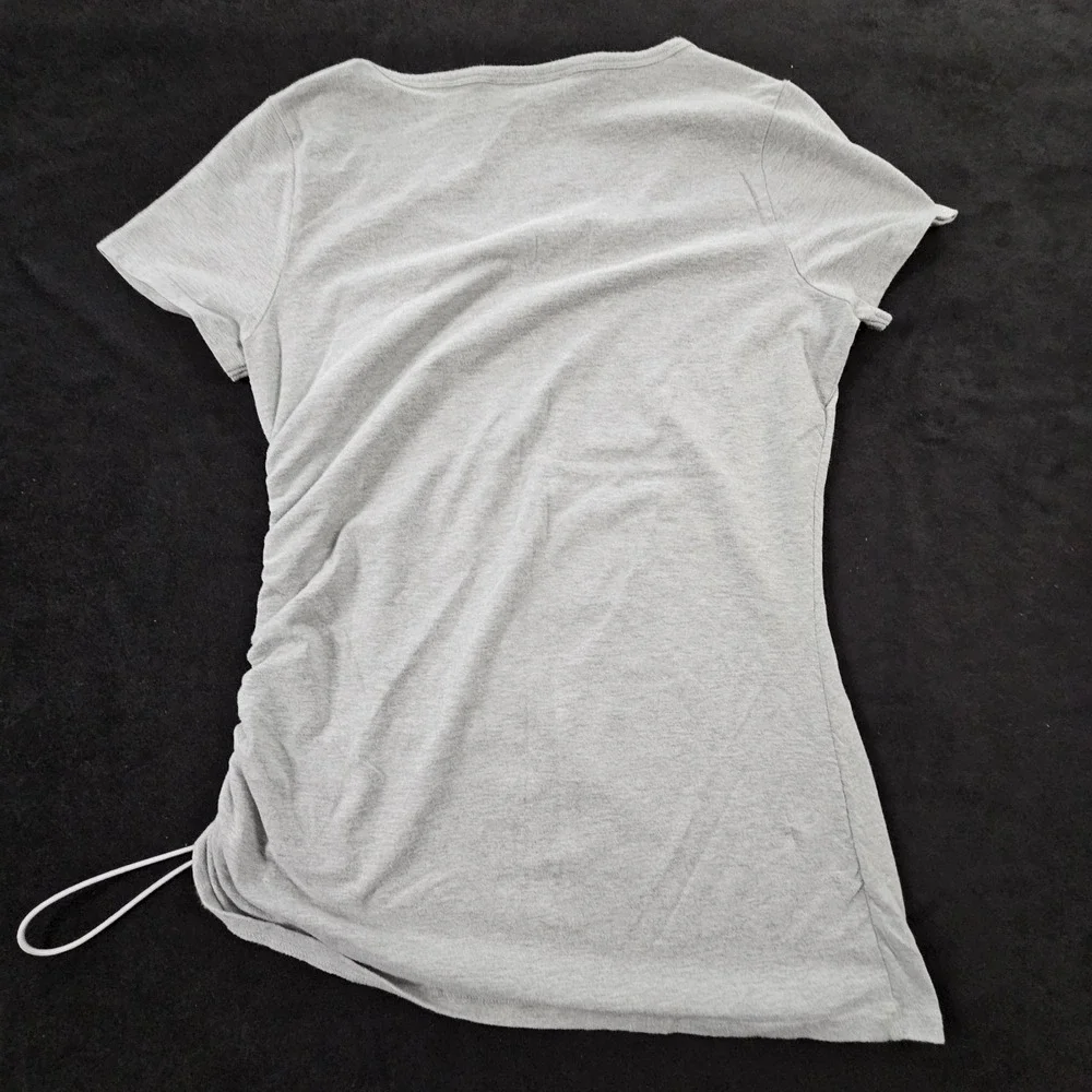 Michael Kors Gray Short Sleeve Side-Ruched T-Shirt Women's L